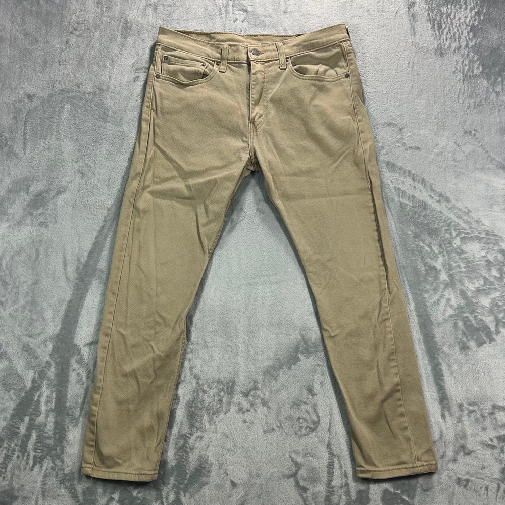 Levis 512 Slim Taper Leg Men 34x30 Khaki Tan Stretch Cotton Lyocell Jeans Casual